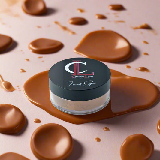 Cherry Lady Caramel Loose Powder for Face – Mineral, Acne-Fighting, Long-Lasting-Filter effect-smooth makeup