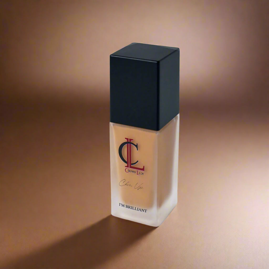 Chin Up Face Foundation, Cherry Lady Beauty, Vegan foundation, spf 15, spf, matte finish, filter effect, mineral, waterproof, vitamin E, Saudi, UAE
